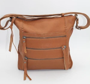 Bolso Bandolera Lucky Brand Para Mujer Cuero Marrón Bolsillos Correa Ajustable - Imagen 1 de 13