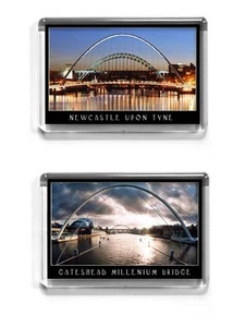 TYNE BRIDGE fridge magnet GATESHEAD MILLENIUM BRIDGE. Newcastle Upon Tyne - Picture 1 of 3