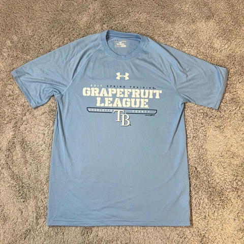 Under Armour Tampa Bay Rays Mens Medium Blue T-Shirt 2017 Spring Training Cover