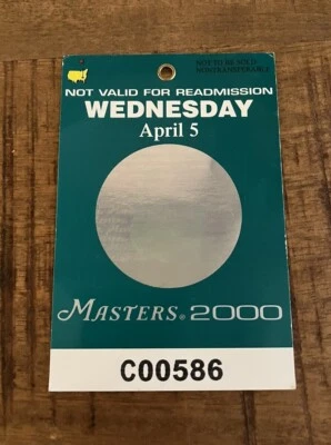 2000 年大师赛徽章门票周三练习轮 - Vijay Singh 冠军 — 第 1/2 张图片