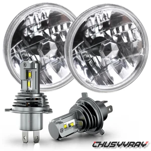 Pair 7" Inch Round LED Headlights Hi/Lo Sealed Beam For Chevy Bel Air 1955-1957 - Picture 1 of 12