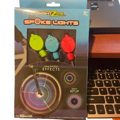 Luces de espiga para bicicleta NIGHT ZONE de Toysmith - Crea tus propios efectos - Nuevas Foto 1 de 4