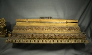 Rara antica vetrina negozio da banco in legno e vetro decorato del 1800 - Foto 1 di 15