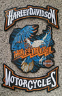 HARLEY DAVIDSON ROCKER + BLUE EAGLE PATCHES 3 PIECES FOR JACKETS TO SEW FOR BACK