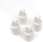 4 Pcs Light Socket Adapter-Converters Lamp Holder 2 Pin Bulb Base Adapter