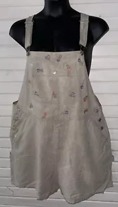 Pantaloncini vintage anni '90 CHEROKEE taglia PLUS 22W cachi floreali lino ricamato cotone in perfette condizioni - Foto 1 di 9