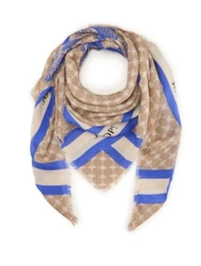 Joop! Tuch Carré beige blau Kornblumen-Muster neu (NP89,95) - Bild 1 von 5