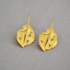 Brand new matte textured Leaf Earrings 18K Gold Plated