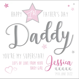 Personalised 1ST FIRST FATHER'S FATHERS DAY card - Picture 1 of 2