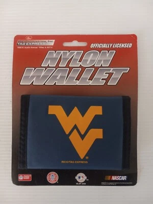 NEW - West Virginia WVU Mountaineers NCAA - Nylon Tri-Fold Wallet By Rico - NEW - Image 1 of 4