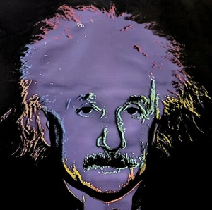 STEVE KAUFMAN "EINSTEIN" | HAND EMBELLISHED CANVAS | LARGE 40X40" | OTHERS AVAIL - Picture 1 of 3