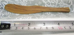 Vintage 7" Natural TEAK WOOD Curved BUTTER KNIFE CHEESE SPREADER Mid Century MCM - Picture 1 of 24