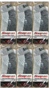 6 PAIRS Men's GRAY Snap-On Ankle Socks LARGE *FREE SHIPPING* MADE IN USA *NEW* - Picture 1 of 4