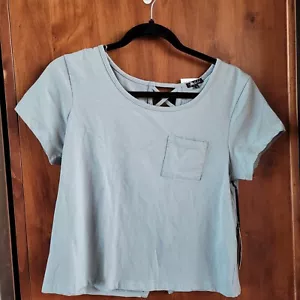 NWT Splash Sea Foam Green Cropped Shirt XL Open Back Cross Detail - Picture 1 of 3