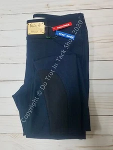 Tailored Sportsman Damen Sockenunterteil Reithose - seitlicher Reißverschluss mittelhoch schwarz & blau - Bild 1 von 1