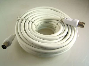 TV Aerial 10 Metre Cable 75 Ohm Coax Plug to  plug. OM0639 - Picture 1 of 2
