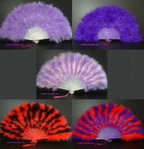 Feather Fan Turkey Marabou Feather Fan dancing Burlesque decor photography New - Picture 1 of 7