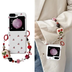 Linda Funda Carcasa PU+PC Cereza Dibujos Animados Para Motorola Razr+Plus 2024/Flip6/5/4+Cadena - Imagen 1 de 14