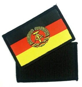 2 x Deutschland DDR Demokratischen Republik Flagge Fahne Aufnäher Patch Klett - Bild 1 von 4
