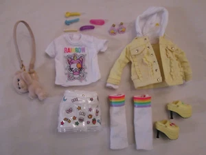 Madison Twins Sunny Rainbow High Doll Outfit Teddy Bear Crossbody Bag Yellow - Picture 1 of 8