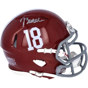 Jordan Battle Alabama Tide Autographed Riddell Speed Mini Helmet - FANATICS Auth - Picture 1 of 3