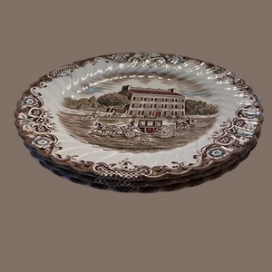 3 VTG Heritage Hall Townhouse Johnson Brothers Dinner Plates Eng See Photos Read - Picture 1 of 17