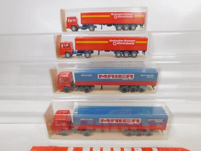 4x wiking 1:87/H0 517 Autoarticolato/Autocarro Man: Maier + Rosbacher, Mint + - Immagine 1 di 3