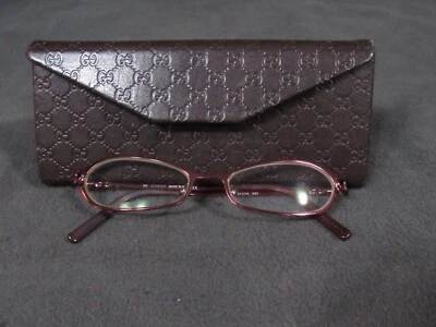 Armações de óculos femininas Gucci GG 2735 Q23 marrom vermelho metal oval 50-16 135 Itália - Imagem 1 de 4