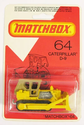 MINT MATCHBOX 64 ON UNOPENED CARD CATERPILLAR BULLDOZER VINTAGE LESNEY ENG BNA - Image 1 of 4