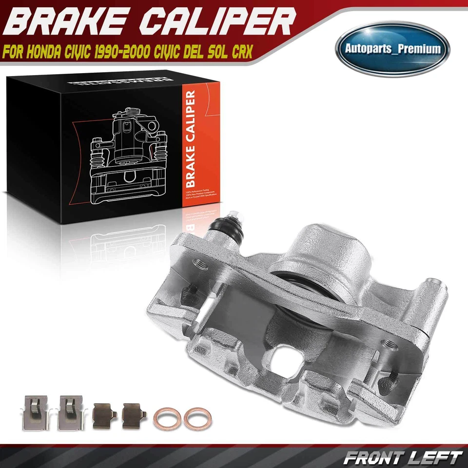 Pinza de freno delantera izquierda con soporte para Honda Civic 1990-2000 Civic Del Sol CRX Foto 1 de 4