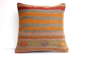 20x20 pillow,Bohemian pillow,Kilim pillow,Throw pillow,Stripe cushion case - Picture 1 of 11