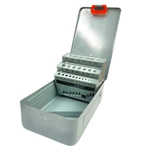 Drill Bit Organiser Metal Empty Hard Storage Case Tool Box for 25 Drill Bits NEW - Picture 1 of 5