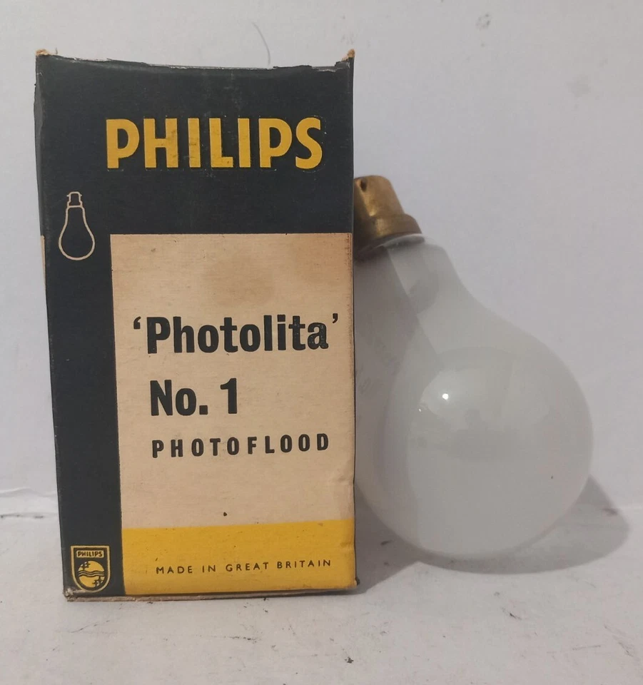275w PHILIPS PHOTOLITA No. 1 PHOTOFLOOD Bayonet Light Bulb BC PEARL With Box - Image 1 of 3