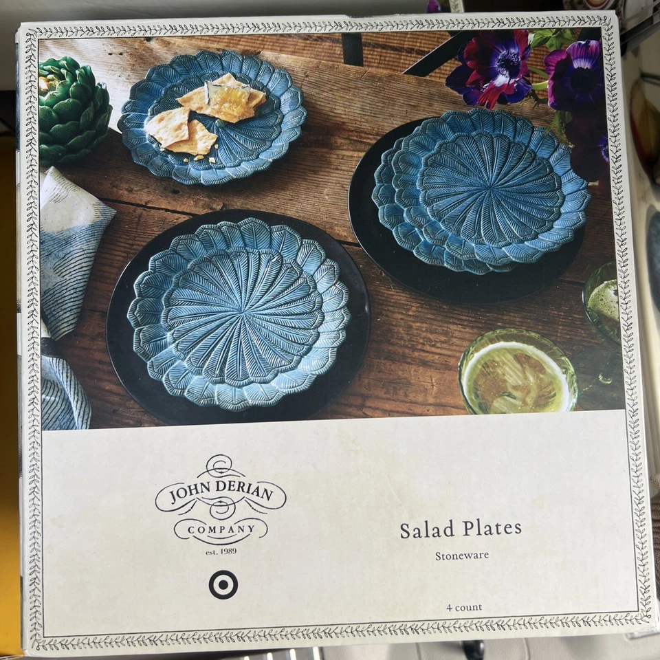 John Derian Target Thanksgiving Fall Feather Salad Plates Set Of 4