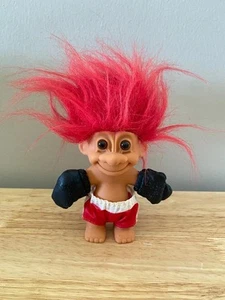 Vintage 5" Russ Troll Doll Boxer Red Hair Boxing Gloves Red Shorts - Picture 1 of 3