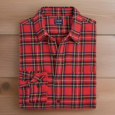 J. Crew Men’s Red Tartan Classic Fit Flannel Size Small - Image 1 of 4