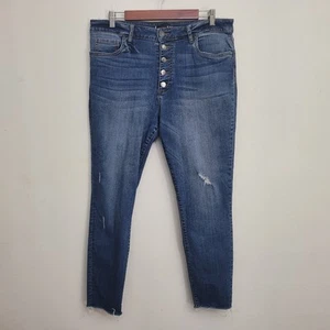 Kut From The Cloth Womens Donna High Rise Skinny Ankle Jeans 14 Button Fly Blue - Picture 1 of 9