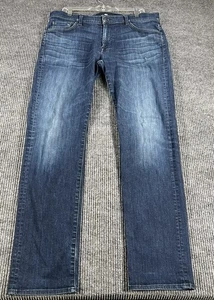 7 For All Mankind Slimmy Jeans Mens 36 Blue Slim Fit Stretch Denim Medium Wash - Picture 1 of 18