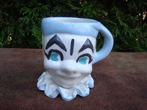 Taza de payaso azul y blanco vintage única para niños - Imagen 1 de 12