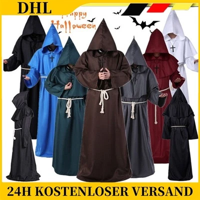 MARKENLOS Halloween Herren Mönch Robe Umhang Capes Bruder/Mittelalterliche Priester Kostüm