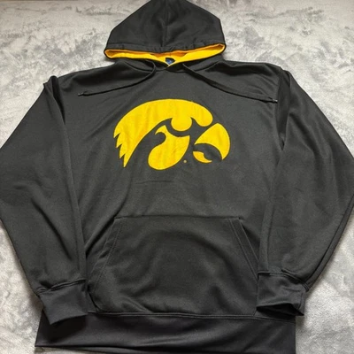 Sudadera con Capucha De Colección Iowa Hawkeyes Para Hombres Negra Amarilla Fútbol NCAA Logo Sudadera Foto 1 de 4