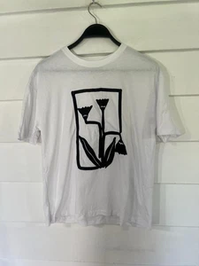 NWD ZARA Woman White Floral Graphic Print Short Sleeve T-Shirt Size S Y732B - Picture 1 of 19