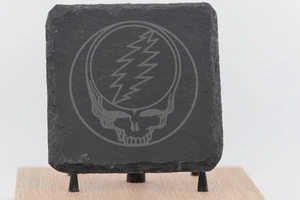 Posavasos Grateful Dead Steal Your Face - 4"x4", Juego de 4, pizarra grabada con láser, - Imagen 1 de 6