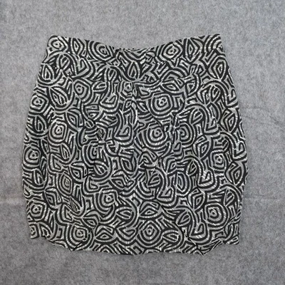 Saia Anthropologie Feminina 8 Eva Franco Bolha Mini Preto Branco Redemoinho Geométrico - Imagem 1 de 4