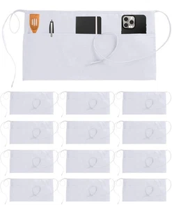 Utopia Wear 12 Pack Server Apron with 3 Pockets, Waist Apron for Waiter Waitr... - Picture 1 of 6