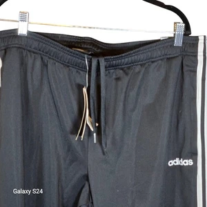 Adidas Men's Regular Tapered Normal Length Track Pants Black White Size 2XL - Picture 1 of 7