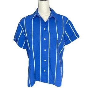 Madewell Oversized Boxy Button Up Shirt Signature Popeline Pure Blue Small Stripe - Bild 1 von 8
