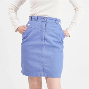 Vintage 90s Blue Jean Skirt High Waisted Fitted Pencil Denim Mini Skirt XS S - Picture 1 of 8