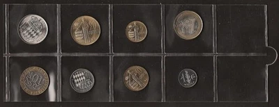 MONACO  8 coins Set 1975-1977 Mint Set + 1 Euro - Image 1 of 2