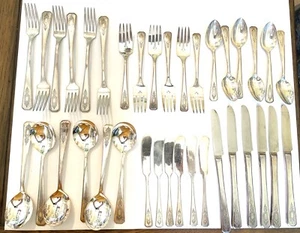Vintage WM A Rogers A1 Plus Oneida Ltd 1932 Nuart Silver Plate Flatware 36 Piece - Picture 1 of 18